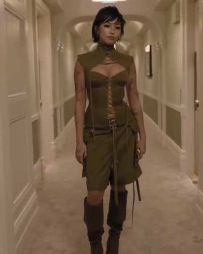 More green dress