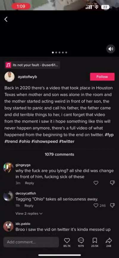 This is fucking disgusting. The second video ive seen today of people lying about abuse and rape so they get views on tiktok and promoting their twitter.