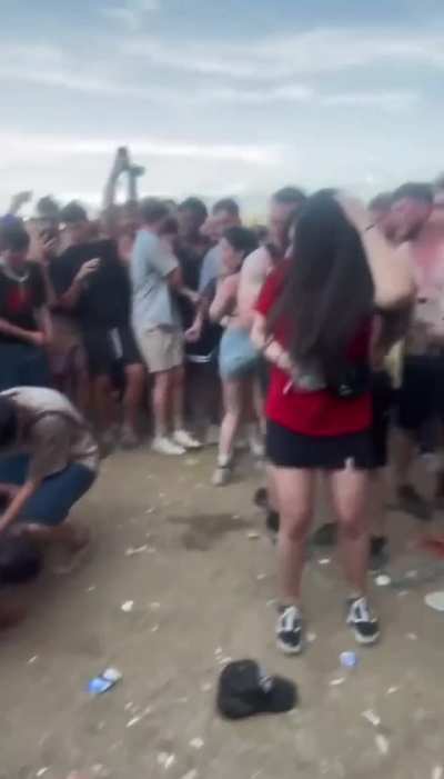 Man jumps headfirst from stage into audience and they don't catch him.