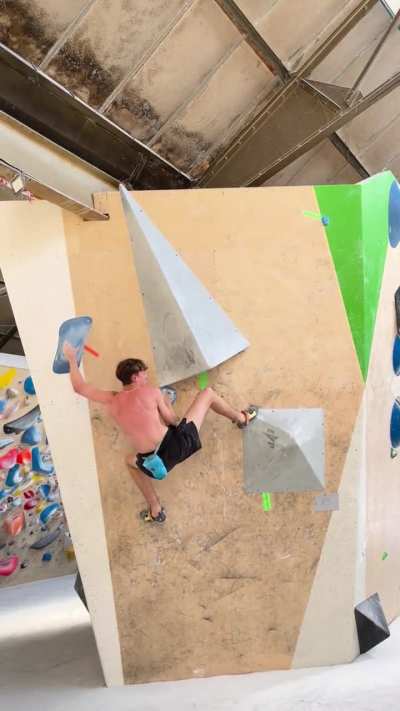 A senior men&rsquo;s qualification boulder from GB training for world cup