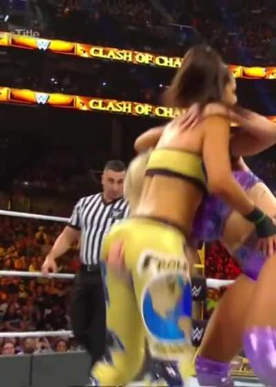 Charlotte grabbing a handful of Bayley&rsquo;s ass...even better in GIF form
