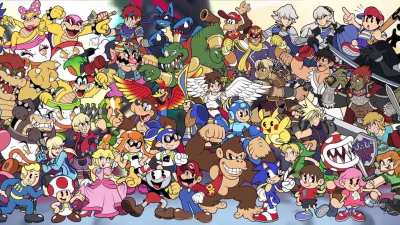 EVERY Super Smash Bros Ultimate Character drawn in a style inspired by Cuphead/ Rubberhose/ 1930&rsquo;s Cartoons!! Everyone is Here!!