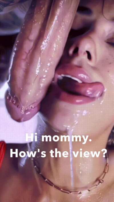 All that throat cum dripping down right where  it belongs - on your mother&rsquo;s face 