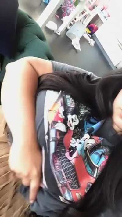 I love the look on people's faces when I show them my tits for the 1st time..