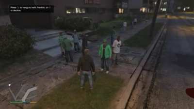 Franklin chilling with the homies