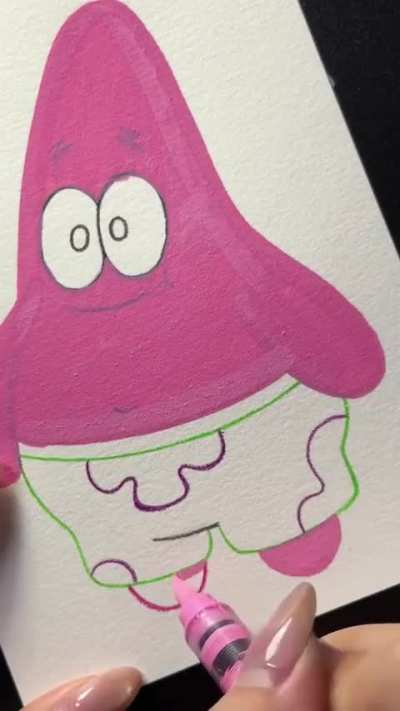 Patrick Star Being Colored ✍️ 🙂&zwj;↕️