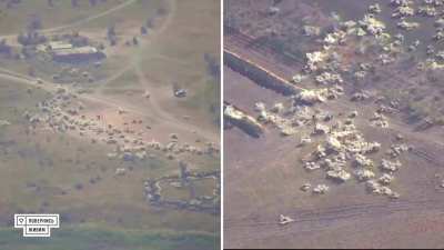Ukrainian strike on a Russian training ground in southern Ukraine. October 2024