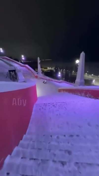 Riding a snow tube
