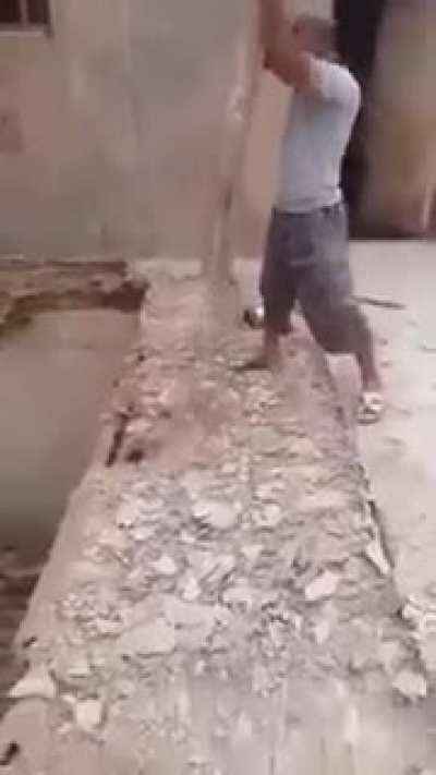 Standing on the roof you&rsquo;re demolishing