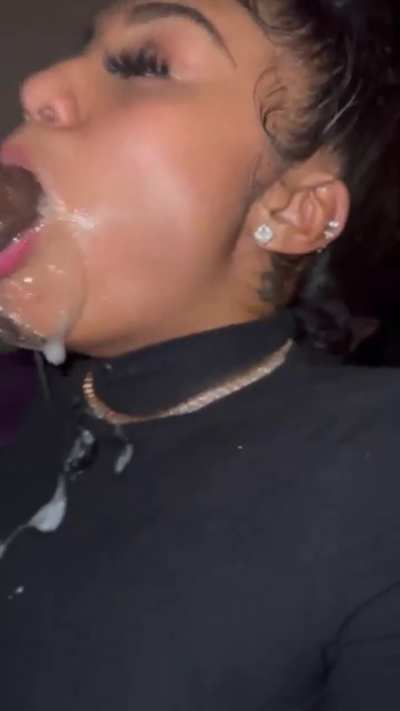 In her throat