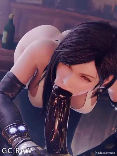 Tifa Lockhart oral creampie &amp; Footjob (GC RAW) [Final Fantasy]