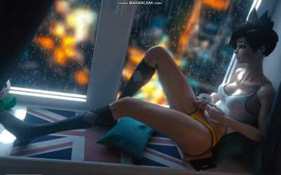 "Tracer by the Window on a Rainy Evening" animated wallpaper created by Steam Wallpaper Engine