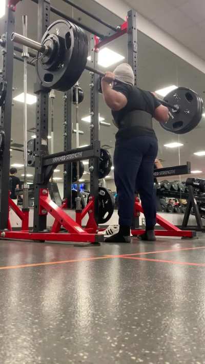 340 lbs x 3 (high-bar) @161 lbs BW.