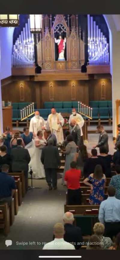 Newlyweds take a tumble at the wedding I was in yesterday. They&rsquo;re okay!