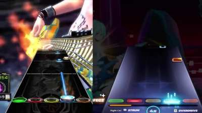 Through the Fire and Flames Chart comparison (GH3 vs Festival)