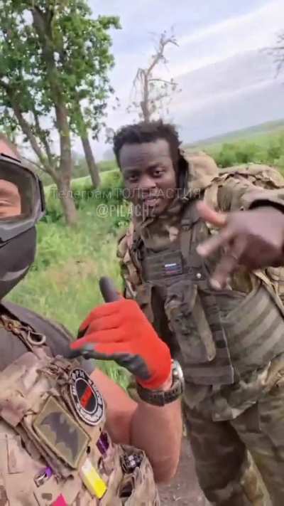 RU POV: African volunteer call-sign: "50 Cent" spotted in the special military operation zone.