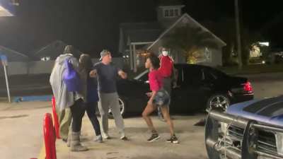Crackheads fighting at a local gas station in Panama City, Florida.