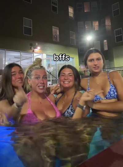 Mogging her friends