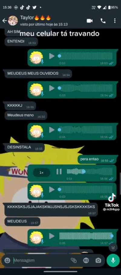 aviso audio estourado