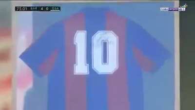 Messi dedicates his goal to the late Diego Maradona