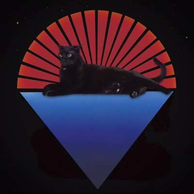 An actual cat, under the stars.