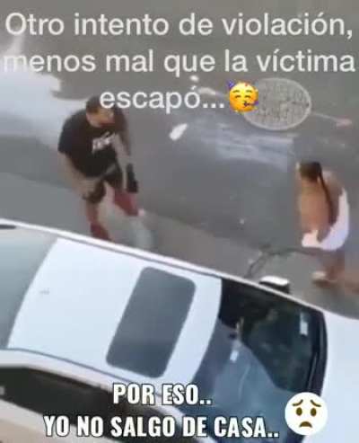 Joke on the screen: Another attempt at "raping", luckily the victim got away... That's why I don't leave the house.