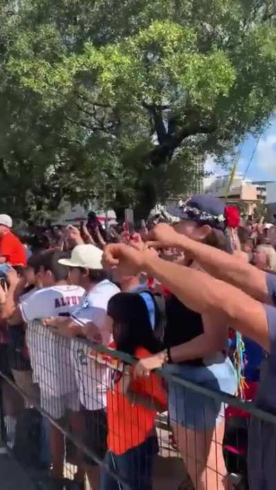 Ted Cruz getting booed at the World Championship parade.