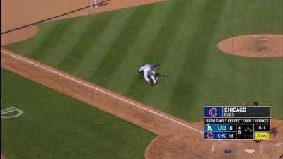 Drew Smyly's perfect game bid is broken up by an infield single hit from Peralta in the 7th