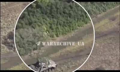 Ukrainian artillery made an impressive direct hit on a Russian T-72 tank that was on its way to Ukrainian positions. Kupiansk direction, Kharkiv region. Bureviy Brigade