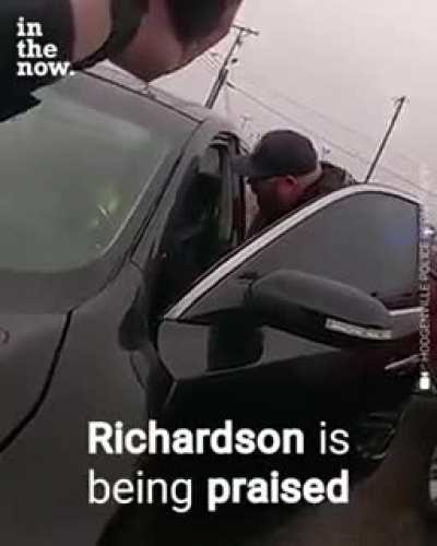 Police chase ends with wholehearted hug