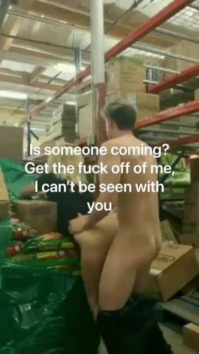 Blonde lets the incel at her job blow off some steam