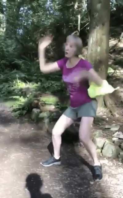 I felt obligated to make this crazy Karen a looped and stabilized gif