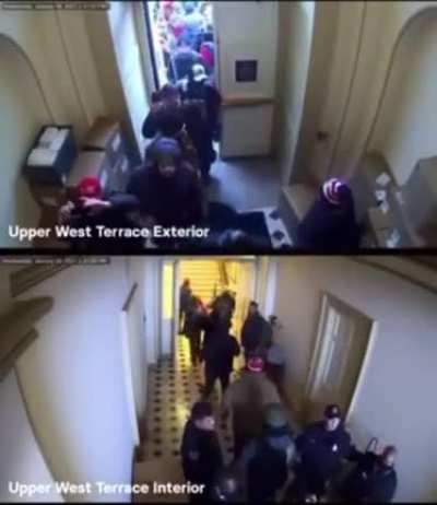 Bunch of tourists walking through the Capitol building