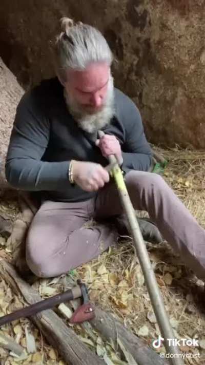 He makes videos about making things from scratch and surviving in the wilderness
