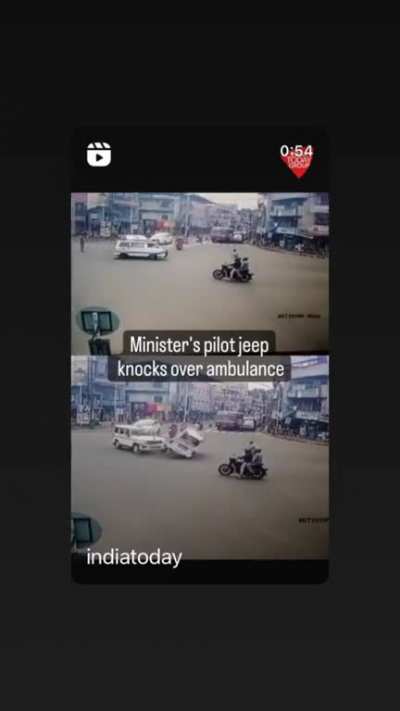 Indian ministers pilot knocks over ambulance