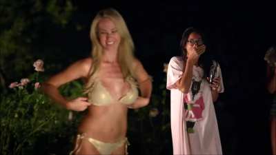 Mindy Robinson, Olivia Alexander, Tara Rice, and Emily Bedford showing their boobs on "Bikini Model Academy (2015)", rated PG-13 believe it or not