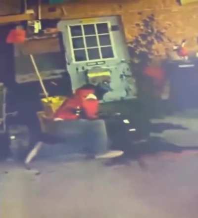 Carrying oil across a garage without checking your path