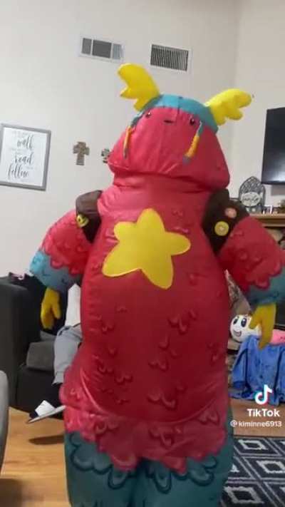 Fortnite costume gone wrong.