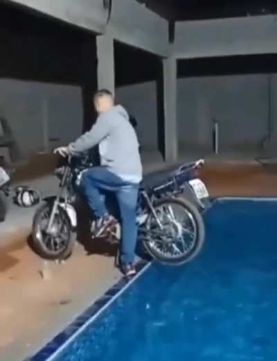 WCGW if I put the motorcycle tire in the pool and......?