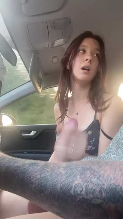 She needed that cum in the car 