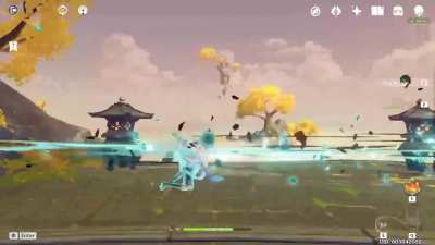 Xiao's attack animations in Slow Motion