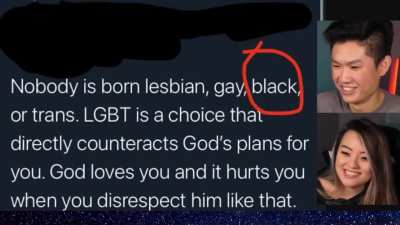 "No one is born lesbian, gay, black.." says crazy person- Henry + Jeannie react