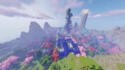 Progress of my current Minecraft project building Wano's Flower Capital
