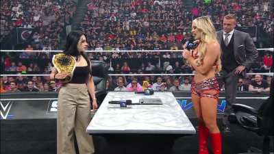The contract signing for their match at Crown Jewel between Tiffany &amp;amp; Stephanie Vaquer ends foiling an attack by Kiana James &amp;amp; Giulia, leading a tag match next week! (SD - 10/3/25)