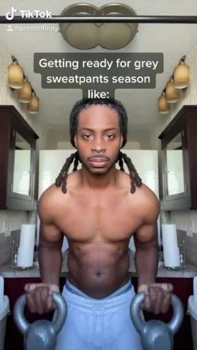 Getting ready for grey sweatpants season like: #bodyodychallenge