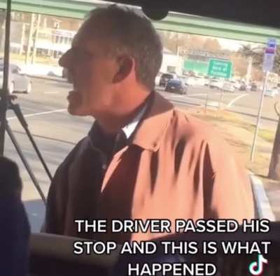 Bus driver misses this man&rsquo;s stop and he is LIVID