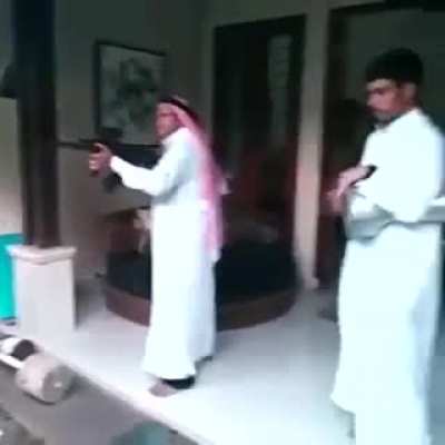 Arabic man shooting.