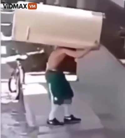 Crackhead carries fridge