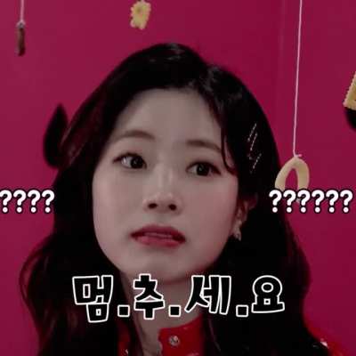 210226 - The look on Dahyun's face when she was told to stop before she could even taste any of the chocolates and snacks