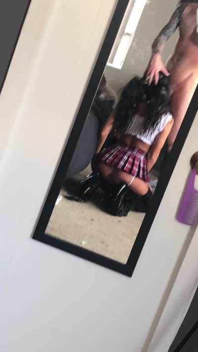 Nothing better than a school girl on her knees